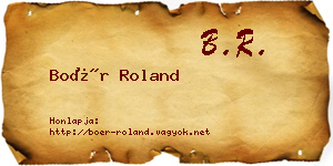 Boér Roland névjegykártya
